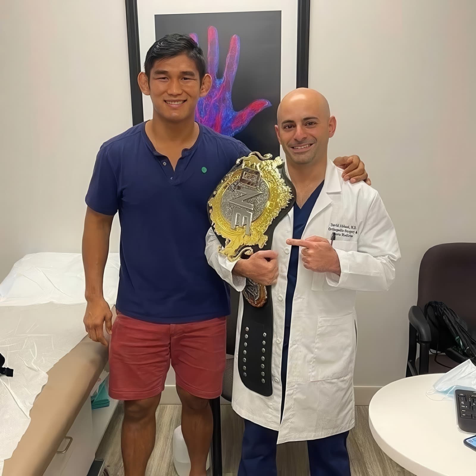 Dr. Abbasi with Aung La N Sang, former ONE middleweight and light heavyweight world champion